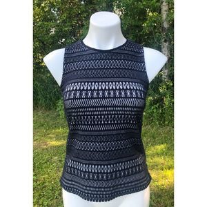 Banana Republic Black White Sleeveless Blouse Top